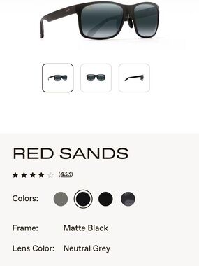 Maui Jim Red Sands Matte Black Neutral Grey Sunglasses